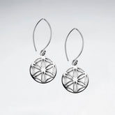 Flower of Life Circle Earrings - Sterling Silver - Majestico Gifts